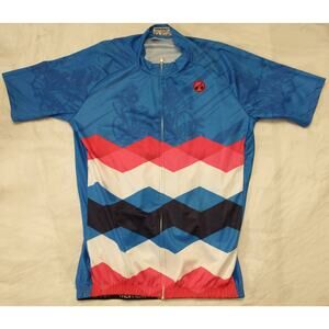 Weimostar Zip Up Cycling Shirt. Men's XL. Blue Multi Color.